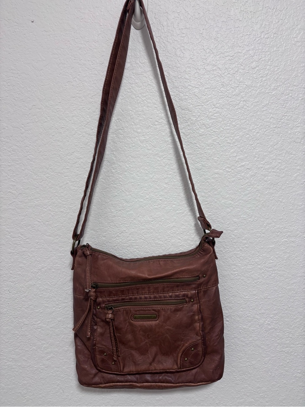 Stone & Co. Chestnut Brown Leather Crossbody Bag